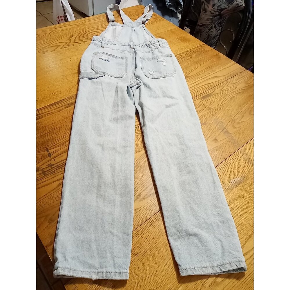 RSQ OVERALLS Jeans Womens SMALL / MEDIUM ? ? BLUE Preowned DISTRESSED Denim - Picture 8 of 10